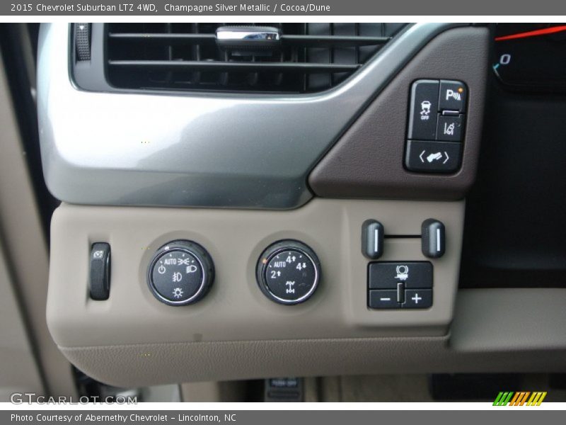 Champagne Silver Metallic / Cocoa/Dune 2015 Chevrolet Suburban LTZ 4WD