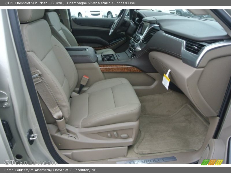 Champagne Silver Metallic / Cocoa/Dune 2015 Chevrolet Suburban LTZ 4WD