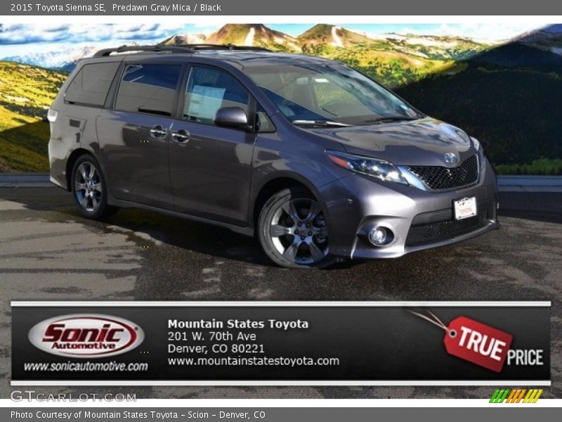 Predawn Gray Mica / Black 2015 Toyota Sienna SE