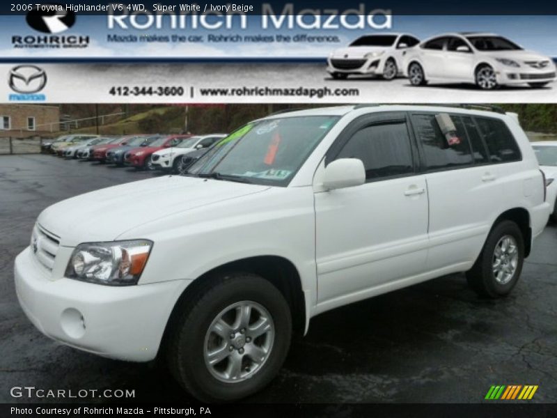 Super White / Ivory Beige 2006 Toyota Highlander V6 4WD