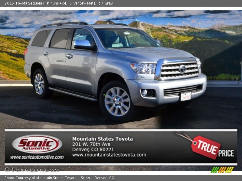 Silver Sky Metallic / Gray 2015 Toyota Sequoia Platinum 4x4