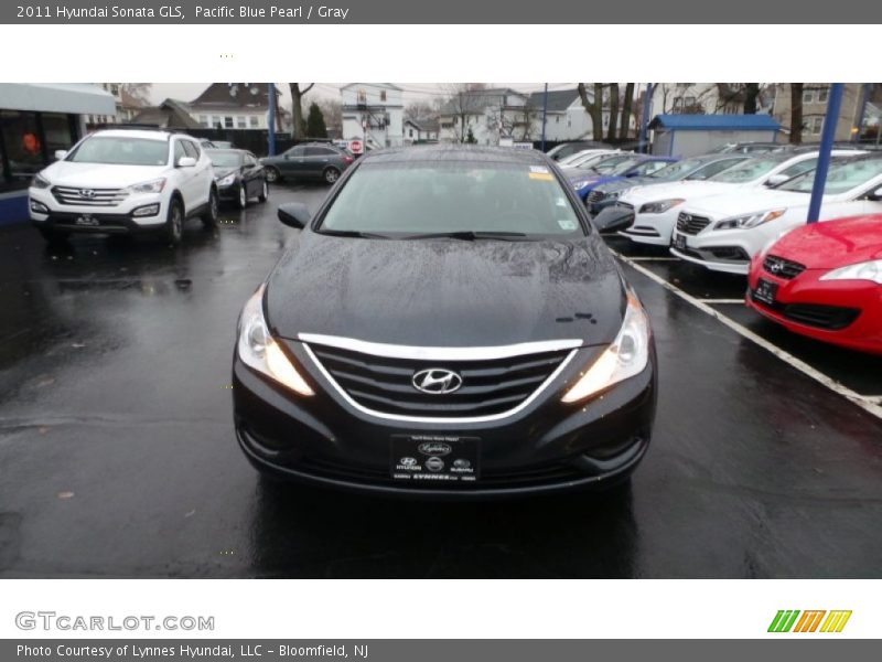 Pacific Blue Pearl / Gray 2011 Hyundai Sonata GLS