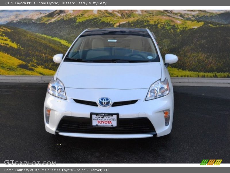 Blizzard Pearl / Misty Gray 2015 Toyota Prius Three Hybrid