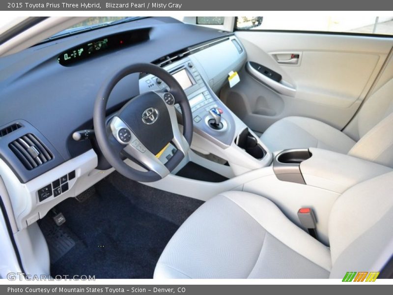 Blizzard Pearl / Misty Gray 2015 Toyota Prius Three Hybrid