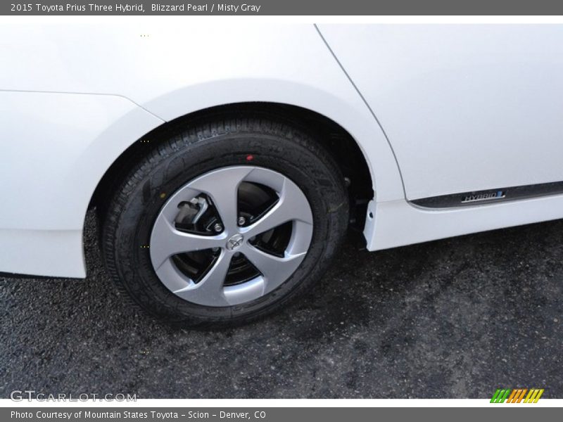 Blizzard Pearl / Misty Gray 2015 Toyota Prius Three Hybrid