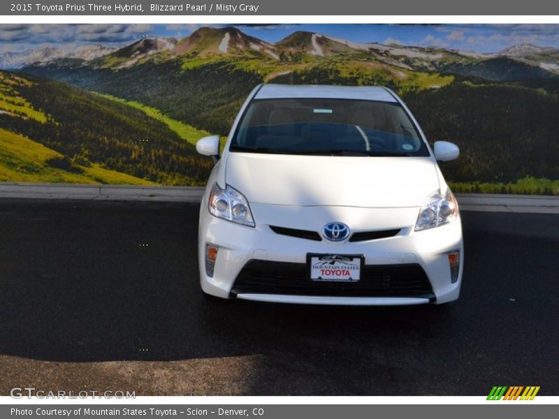 Blizzard Pearl / Misty Gray 2015 Toyota Prius Three Hybrid