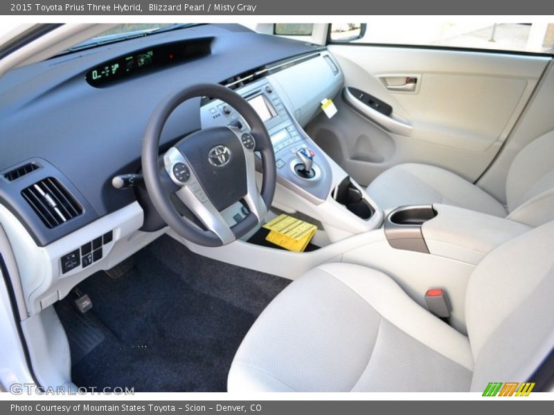 Blizzard Pearl / Misty Gray 2015 Toyota Prius Three Hybrid