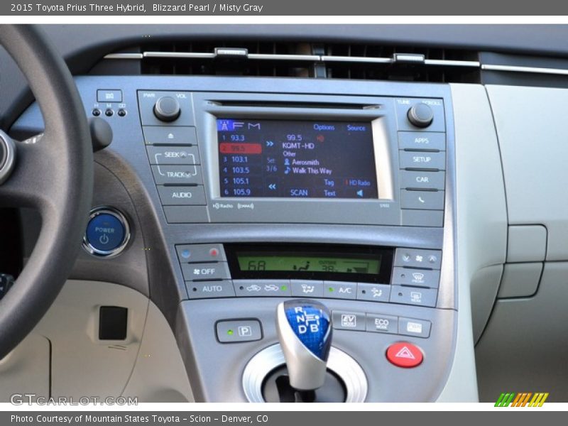 Blizzard Pearl / Misty Gray 2015 Toyota Prius Three Hybrid