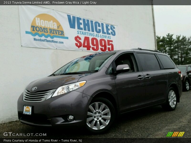 Predawn Gray Mica / Light Gray 2013 Toyota Sienna Limited AWD