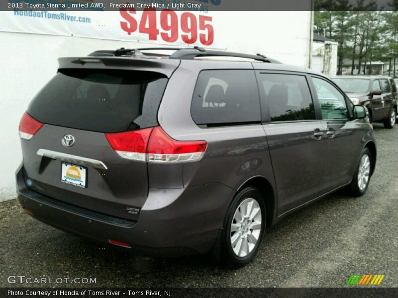 Predawn Gray Mica / Light Gray 2013 Toyota Sienna Limited AWD