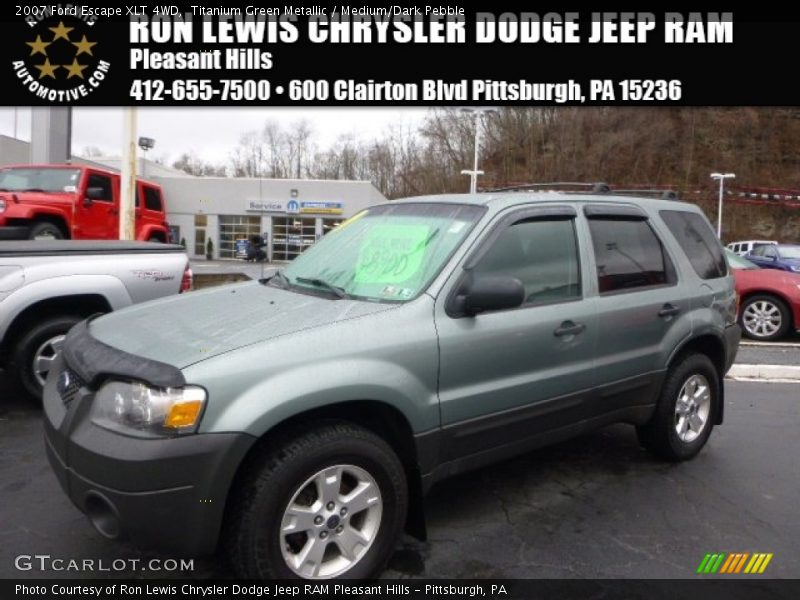 Titanium Green Metallic / Medium/Dark Pebble 2007 Ford Escape XLT 4WD