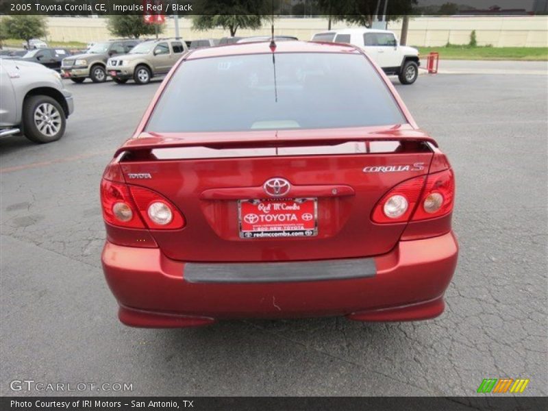 Impulse Red / Black 2005 Toyota Corolla CE