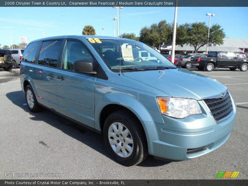 Clearwater Blue Pearlcoat / Medium Slate Gray/Light Shale 2008 Chrysler Town & Country LX