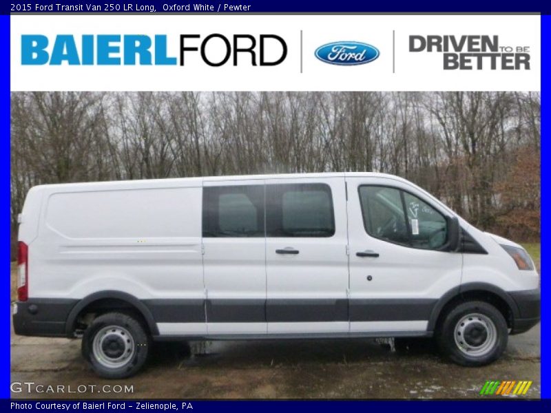 Oxford White / Pewter 2015 Ford Transit Van 250 LR Long