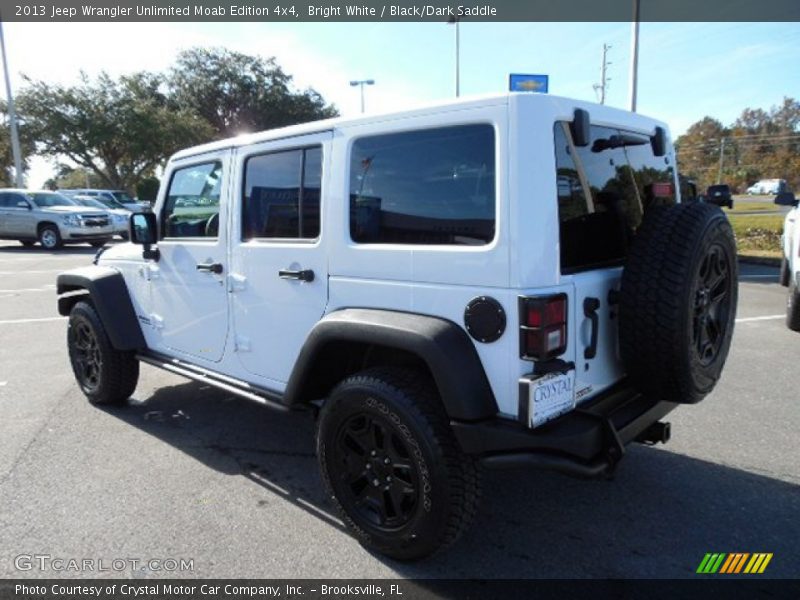 Bright White / Black/Dark Saddle 2013 Jeep Wrangler Unlimited Moab Edition 4x4