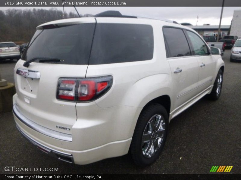 White Diamond Tricoat / Cocoa Dune 2015 GMC Acadia Denali AWD