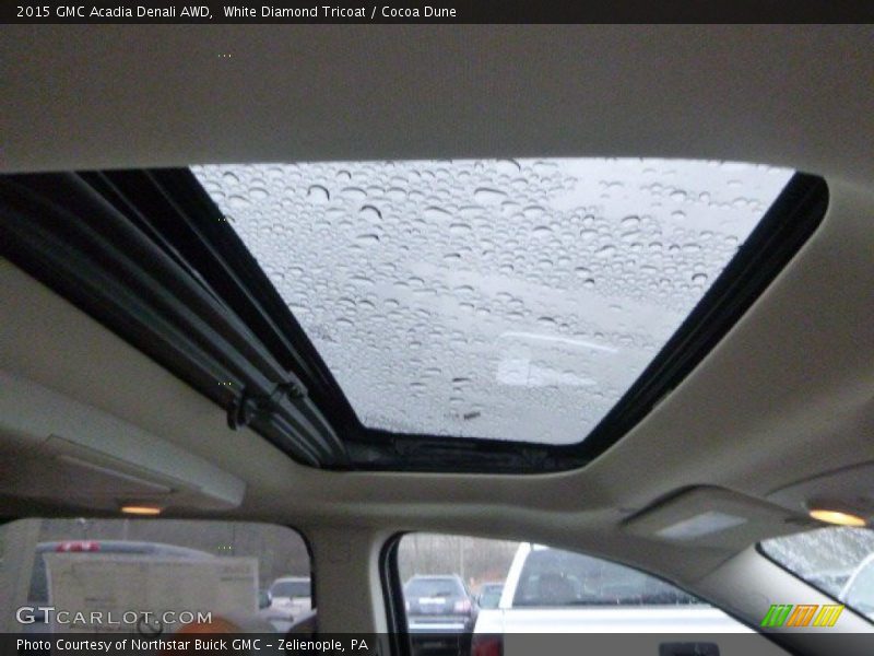 White Diamond Tricoat / Cocoa Dune 2015 GMC Acadia Denali AWD