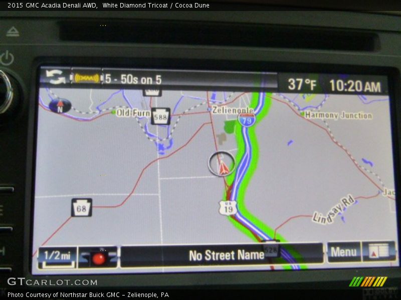 White Diamond Tricoat / Cocoa Dune 2015 GMC Acadia Denali AWD