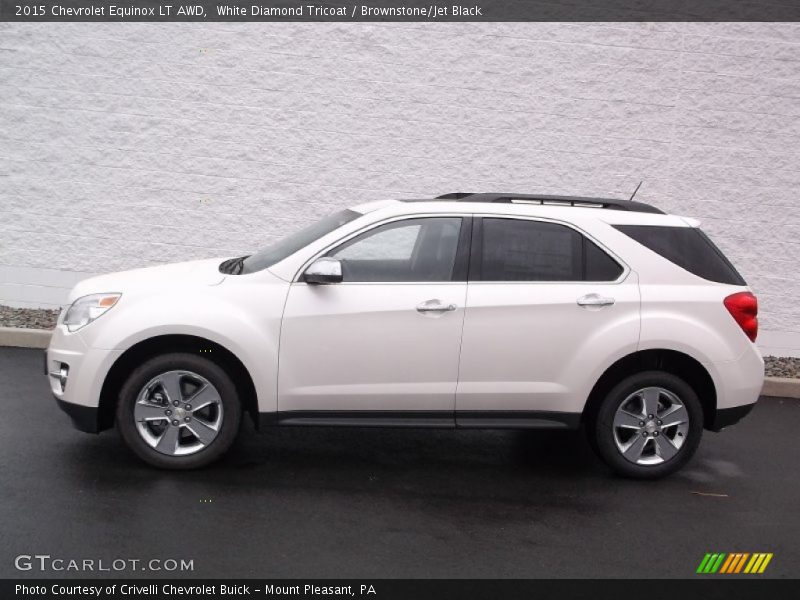 White Diamond Tricoat / Brownstone/Jet Black 2015 Chevrolet Equinox LT AWD