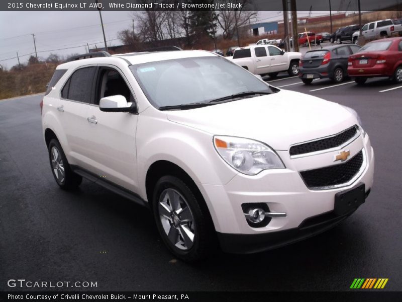 White Diamond Tricoat / Brownstone/Jet Black 2015 Chevrolet Equinox LT AWD