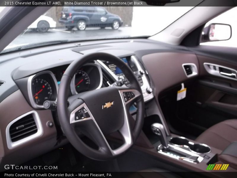 White Diamond Tricoat / Brownstone/Jet Black 2015 Chevrolet Equinox LT AWD