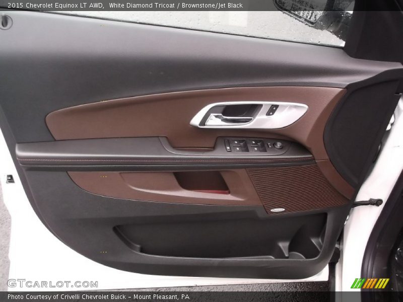 White Diamond Tricoat / Brownstone/Jet Black 2015 Chevrolet Equinox LT AWD