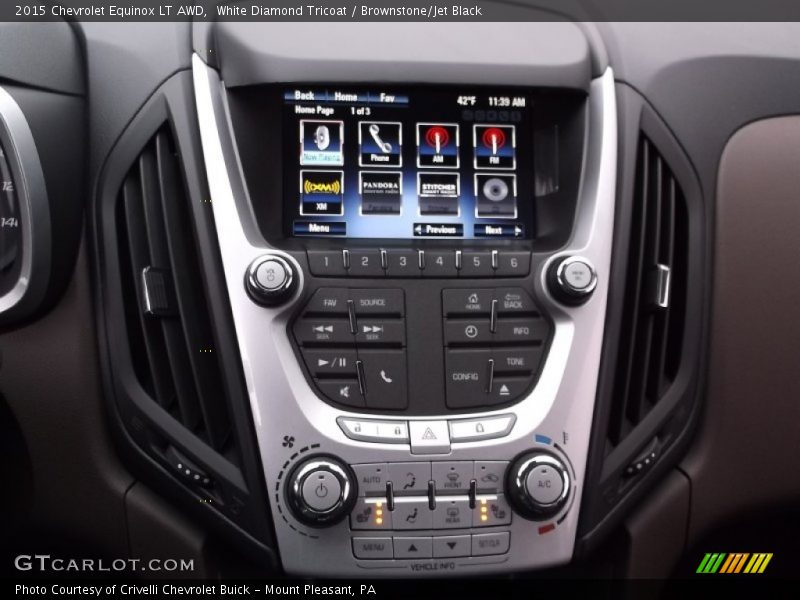 White Diamond Tricoat / Brownstone/Jet Black 2015 Chevrolet Equinox LT AWD
