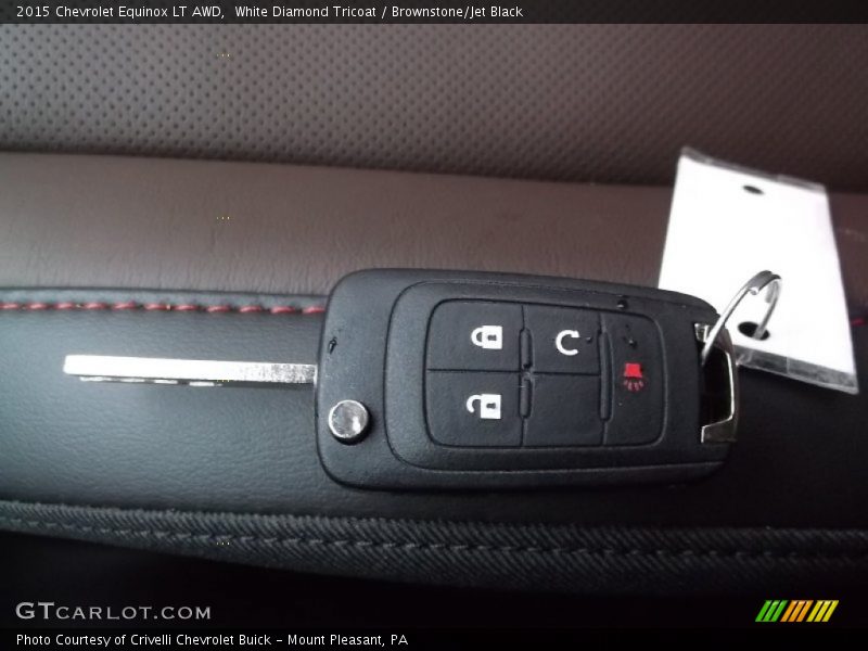 White Diamond Tricoat / Brownstone/Jet Black 2015 Chevrolet Equinox LT AWD