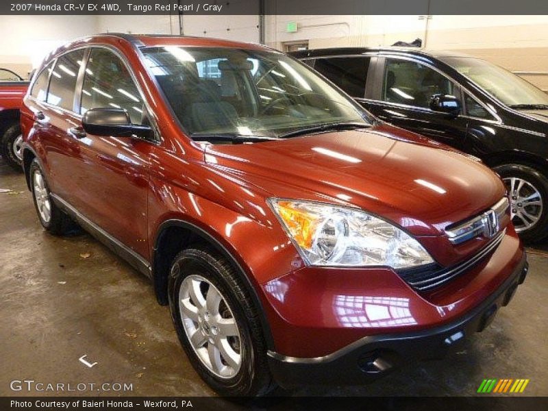 Tango Red Pearl / Gray 2007 Honda CR-V EX 4WD
