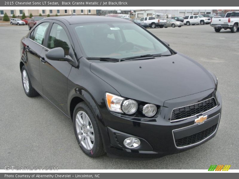 Black Granite Metallic / Jet Black/Brick 2015 Chevrolet Sonic LT Sedan