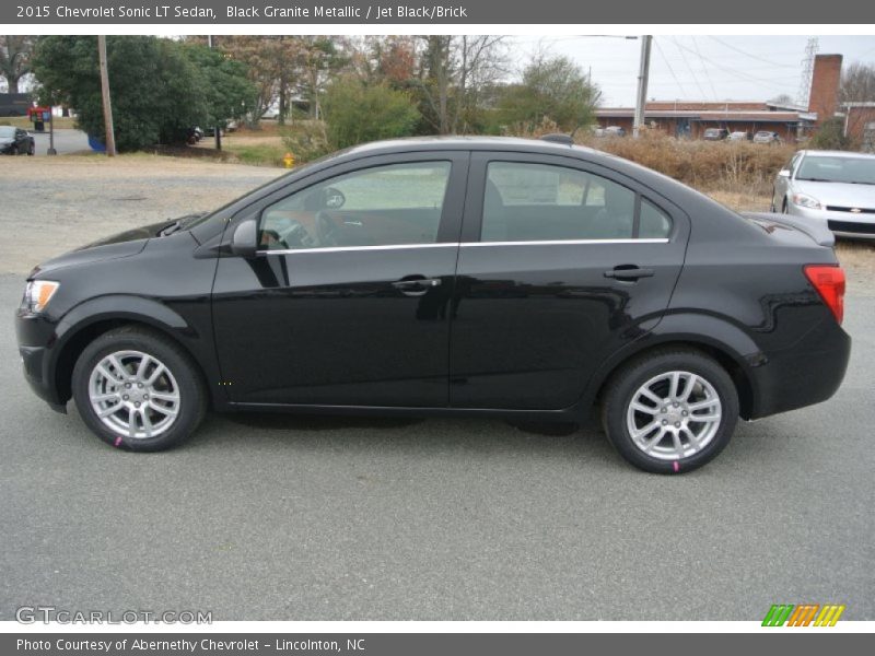 Black Granite Metallic / Jet Black/Brick 2015 Chevrolet Sonic LT Sedan