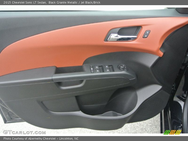 Black Granite Metallic / Jet Black/Brick 2015 Chevrolet Sonic LT Sedan