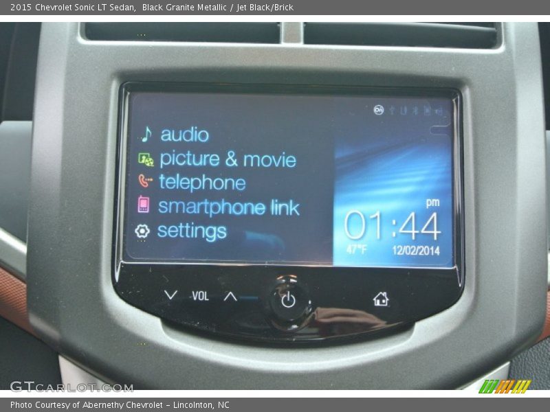 Black Granite Metallic / Jet Black/Brick 2015 Chevrolet Sonic LT Sedan