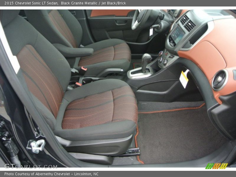 Black Granite Metallic / Jet Black/Brick 2015 Chevrolet Sonic LT Sedan