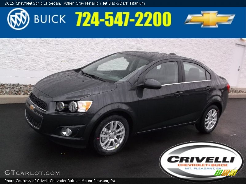 Ashen Gray Metallic / Jet Black/Dark Titanium 2015 Chevrolet Sonic LT Sedan
