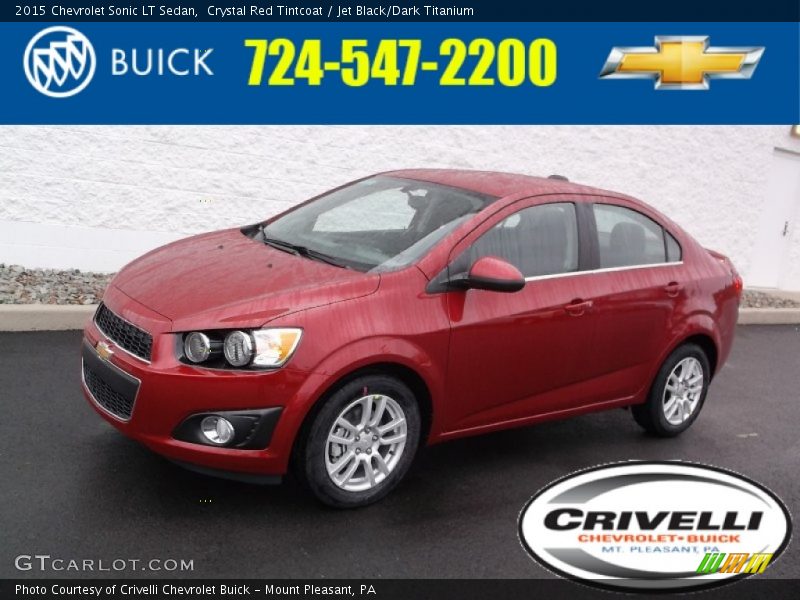 Crystal Red Tintcoat / Jet Black/Dark Titanium 2015 Chevrolet Sonic LT Sedan