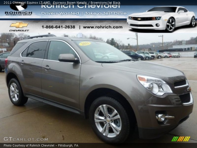 Espresso Brown Metallic / Brownstone/Jet Black 2011 Chevrolet Equinox LT AWD