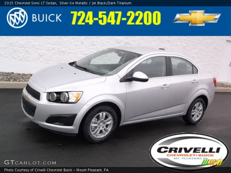 Silver Ice Metallic / Jet Black/Dark Titanium 2015 Chevrolet Sonic LT Sedan