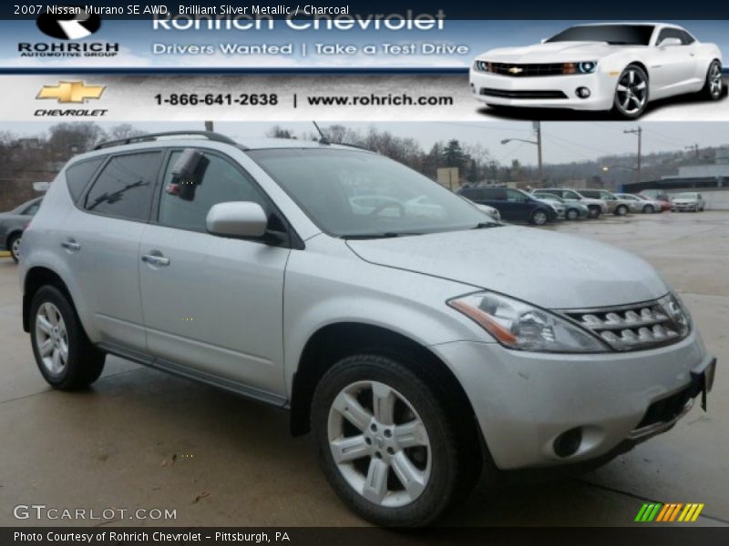 Brilliant Silver Metallic / Charcoal 2007 Nissan Murano SE AWD