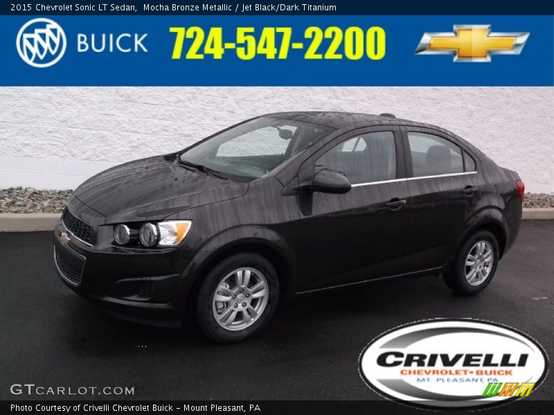 Mocha Bronze Metallic / Jet Black/Dark Titanium 2015 Chevrolet Sonic LT Sedan