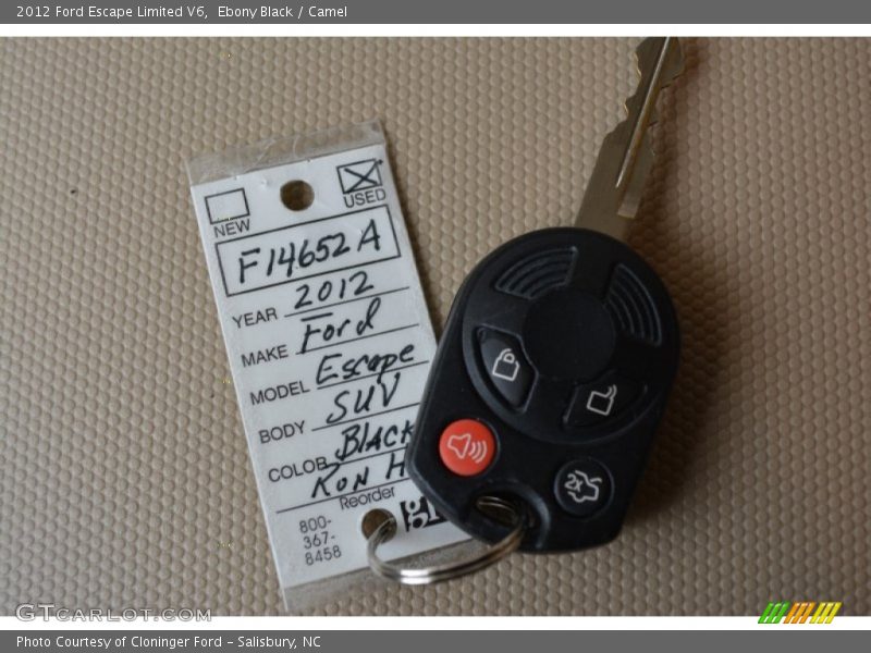 Ebony Black / Camel 2012 Ford Escape Limited V6