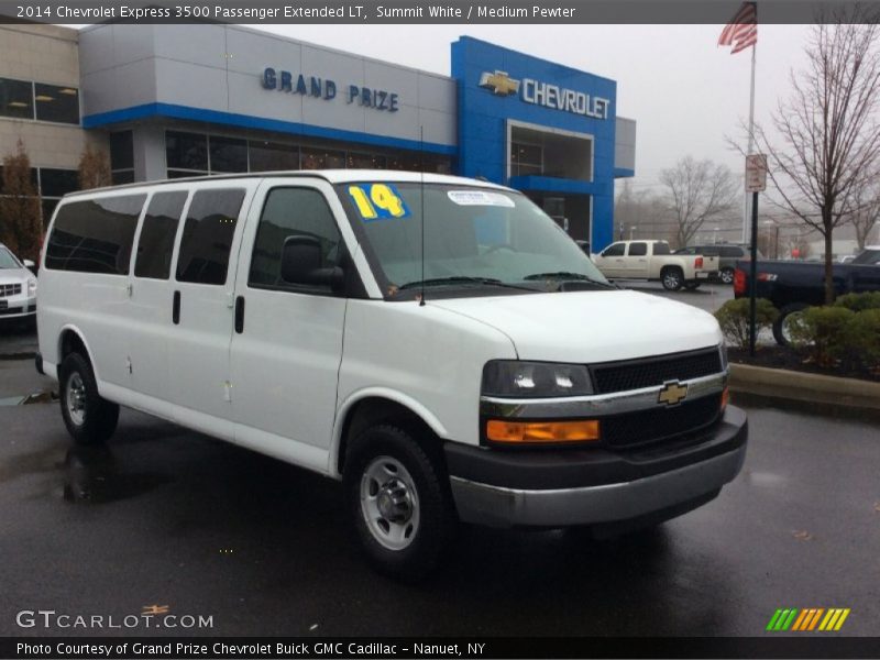 Summit White / Medium Pewter 2014 Chevrolet Express 3500 Passenger Extended LT