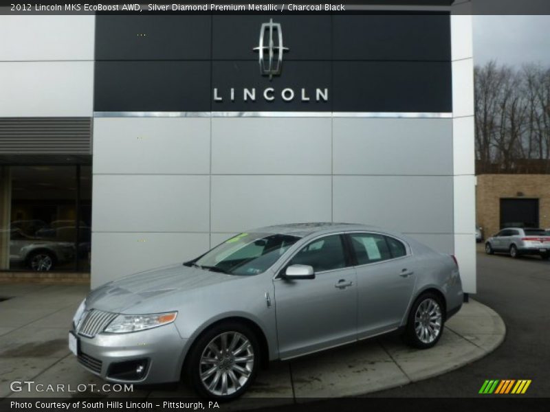 Silver Diamond Premium Metallic / Charcoal Black 2012 Lincoln MKS EcoBoost AWD