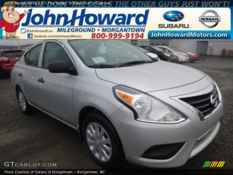 Brilliant Silver / Charcoal 2015 Nissan Versa 1.6 S Plus Sedan