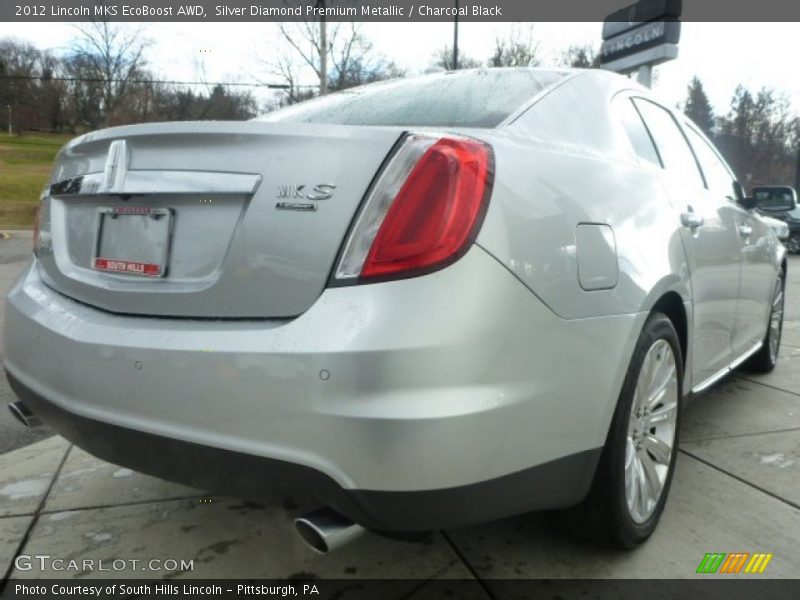 Silver Diamond Premium Metallic / Charcoal Black 2012 Lincoln MKS EcoBoost AWD