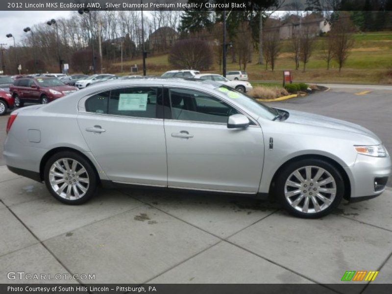 Silver Diamond Premium Metallic / Charcoal Black 2012 Lincoln MKS EcoBoost AWD