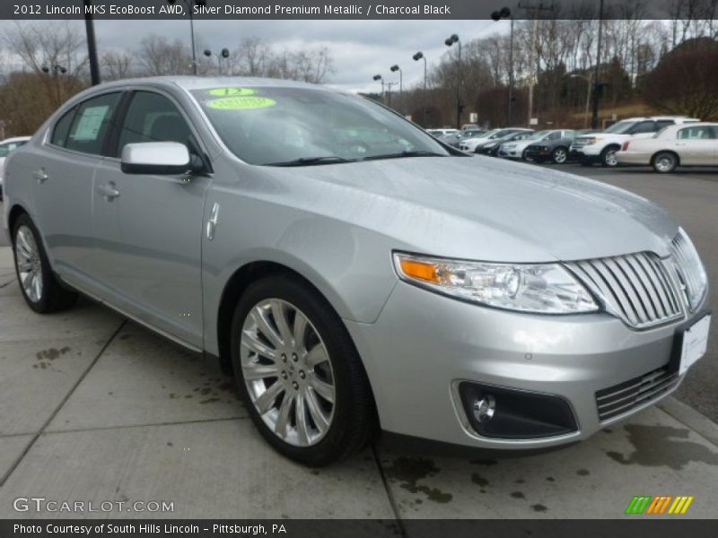 Silver Diamond Premium Metallic / Charcoal Black 2012 Lincoln MKS EcoBoost AWD
