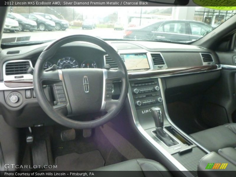 Silver Diamond Premium Metallic / Charcoal Black 2012 Lincoln MKS EcoBoost AWD