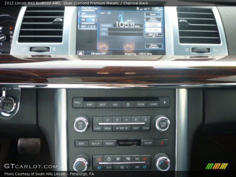 Silver Diamond Premium Metallic / Charcoal Black 2012 Lincoln MKS EcoBoost AWD