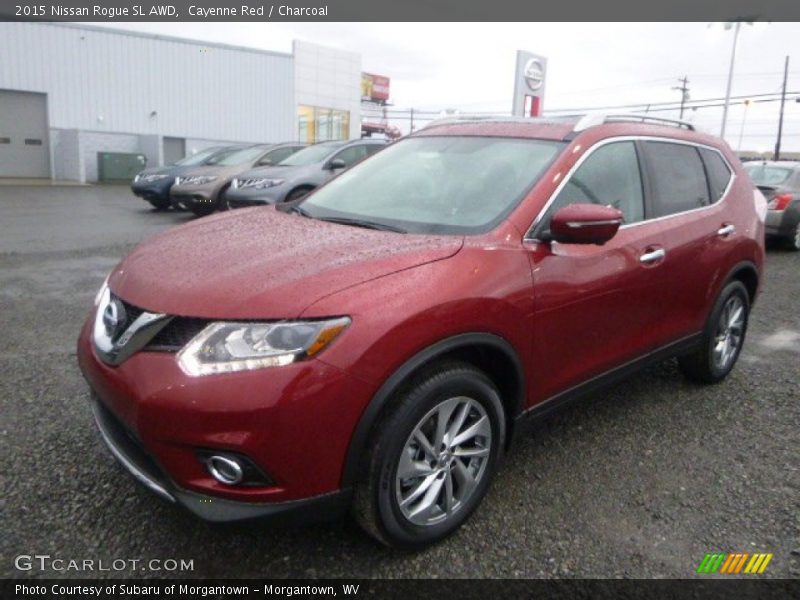 Cayenne Red / Charcoal 2015 Nissan Rogue SL AWD